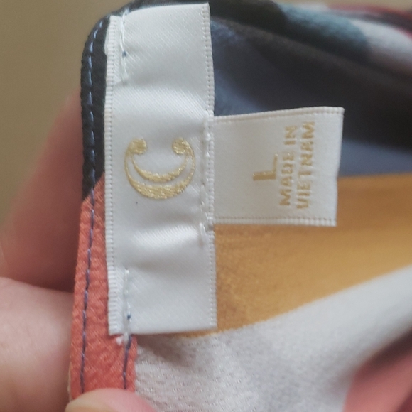 Charming Charlie L deep multicolor stripes vneck shirt dress elastic waist - Picture 6 of 6